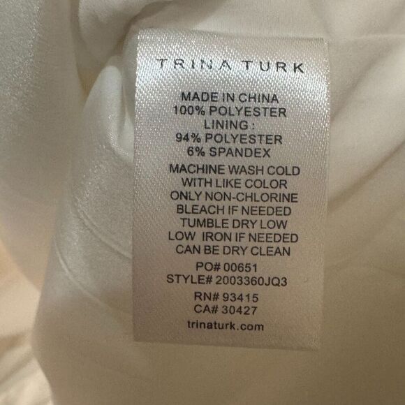 Trina Turk Manti Halter Dress Size 8 White Textured NEW $168 - Picture 10 of 11